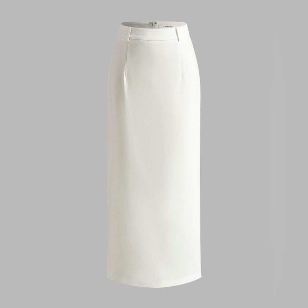 Elegant Slit Back Maxi Skirt Without Belt